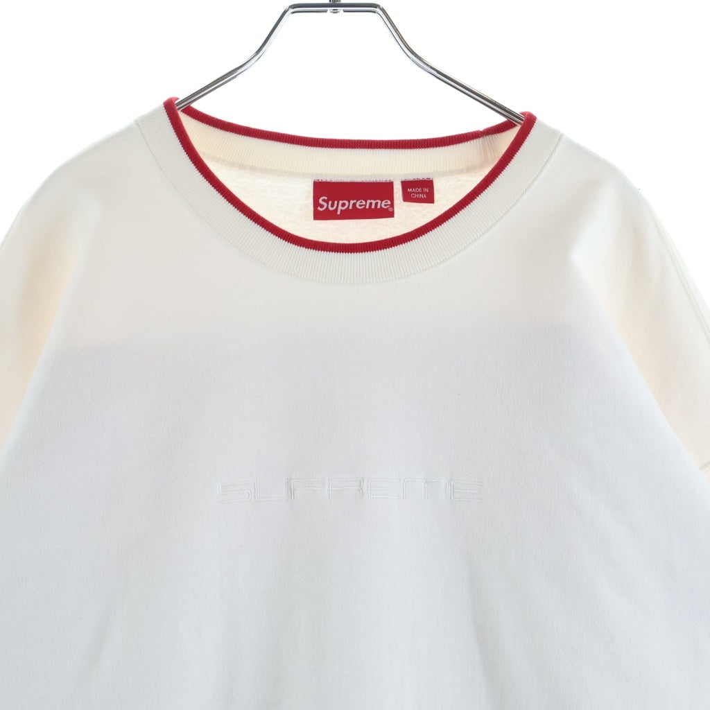 SUPREME(シュプリーム) 22SS Stretch Crewneck ストレッチ クルーネック スウェットトレーナー ホワイト/レッド