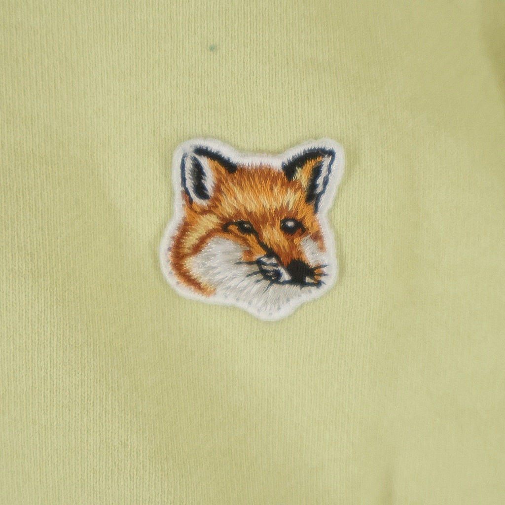 MAISON KITSUNE(メゾンキツネ) FOX HEAD PATCH フォックス ヘッド パッチ クルーネックスウェットトレーナー レディース イエロー LW00302KM0001