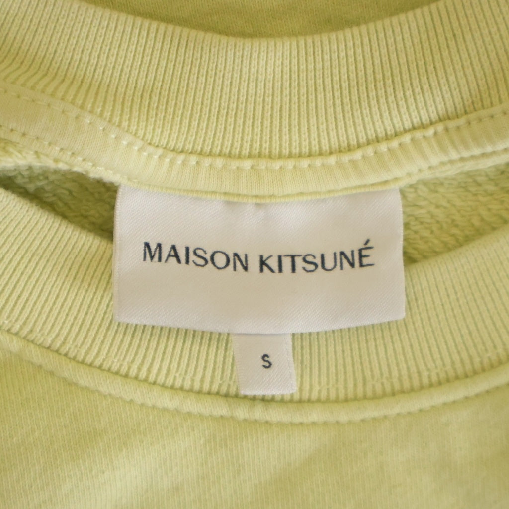 MAISON KITSUNE(メゾンキツネ) FOX HEAD PATCH フォックス ヘッド パッチ クルーネックスウェットトレーナー レディース イエロー LW00302KM0001
