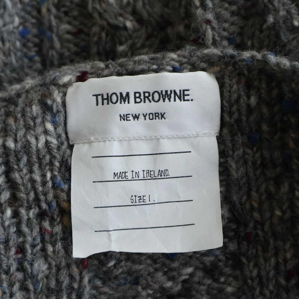 THOM BROWNE(トムブラウン) トリコロール ウール ニットカーディガン グレー MKC029AKP002