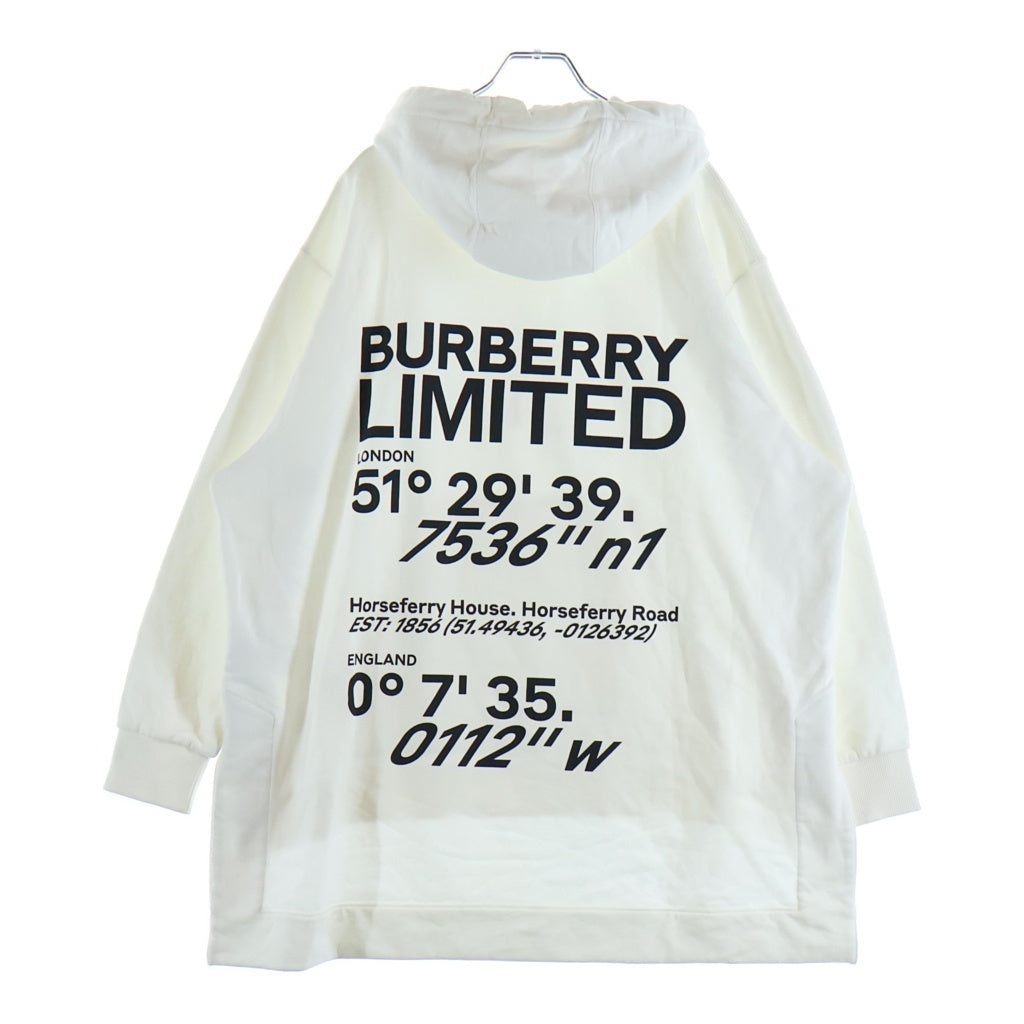 BURBERRY(バーバリー) ラックロゴプリント プルオーバースウェットパーカー フーディー ホワイト 8037293