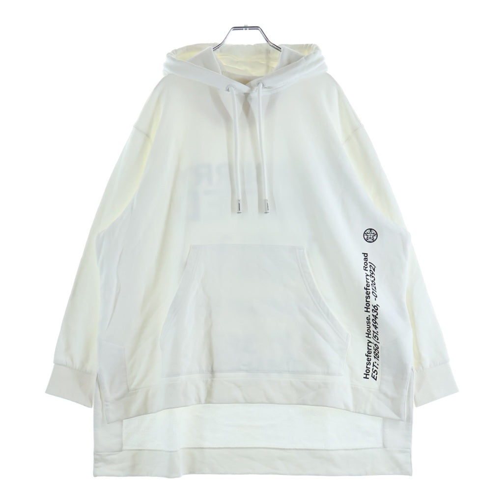 BURBERRY(バーバリー) ラックロゴプリント プルオーバースウェットパーカー フーディー ホワイト 8037293