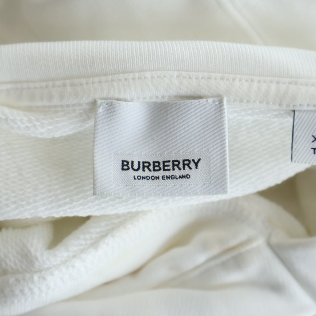 BURBERRY(バーバリー) ラックロゴプリント プルオーバースウェットパーカー フーディー ホワイト 8037293