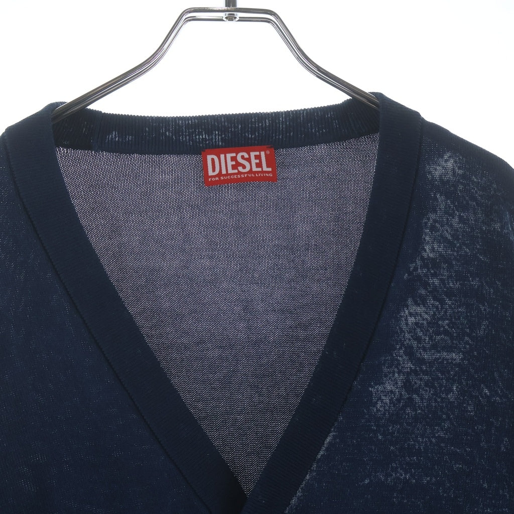DIESEL(ディーゼル) K-LARENCE-CARDIGAN-B Vネック コットンニット カーディガン ネイビー A11190