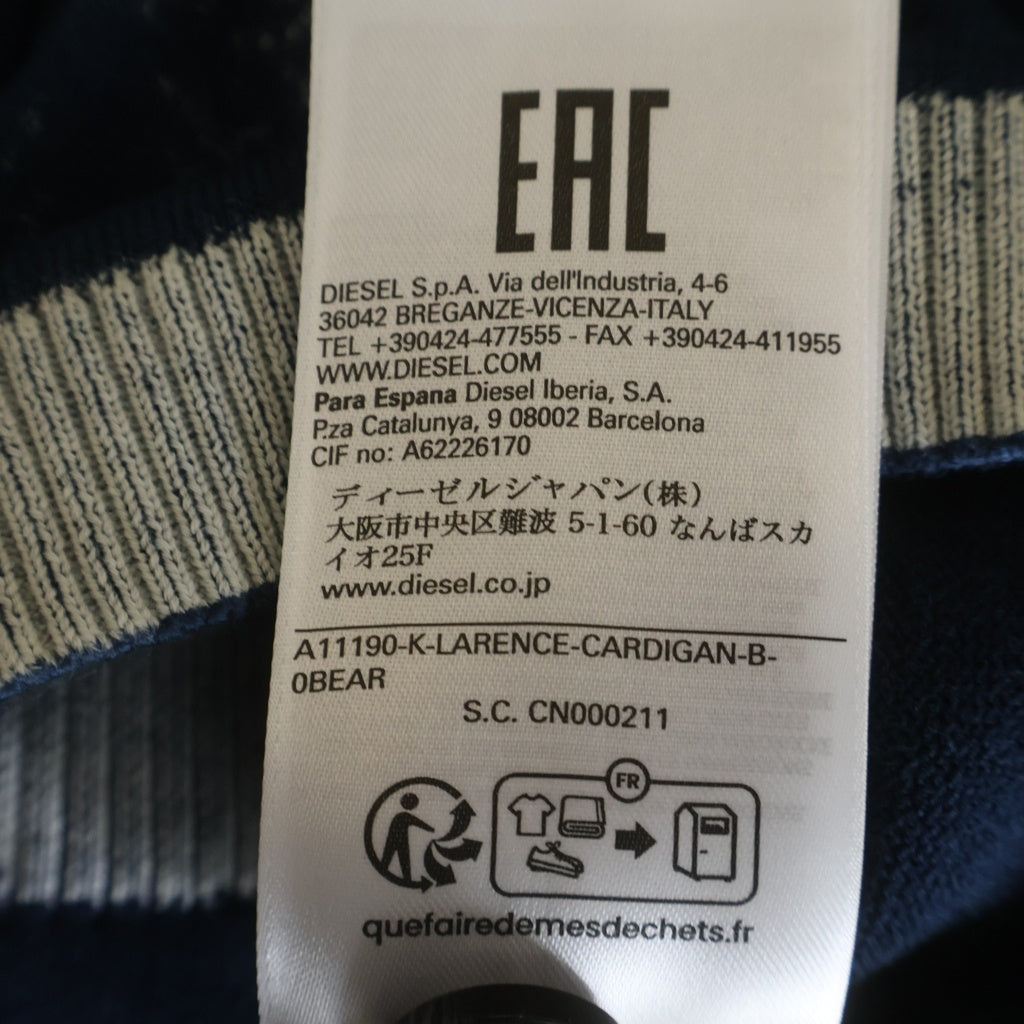 DIESEL(ディーゼル) K-LARENCE-CARDIGAN-B Vネック コットンニット カーディガン ネイビー A11190