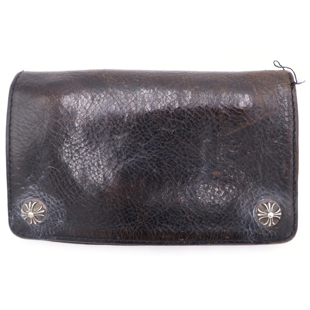 CHROME HEARTS(クロムハーツ) 2ZIP 2ジップ クロスボールボタンレザーウォレット 財布 ブラック