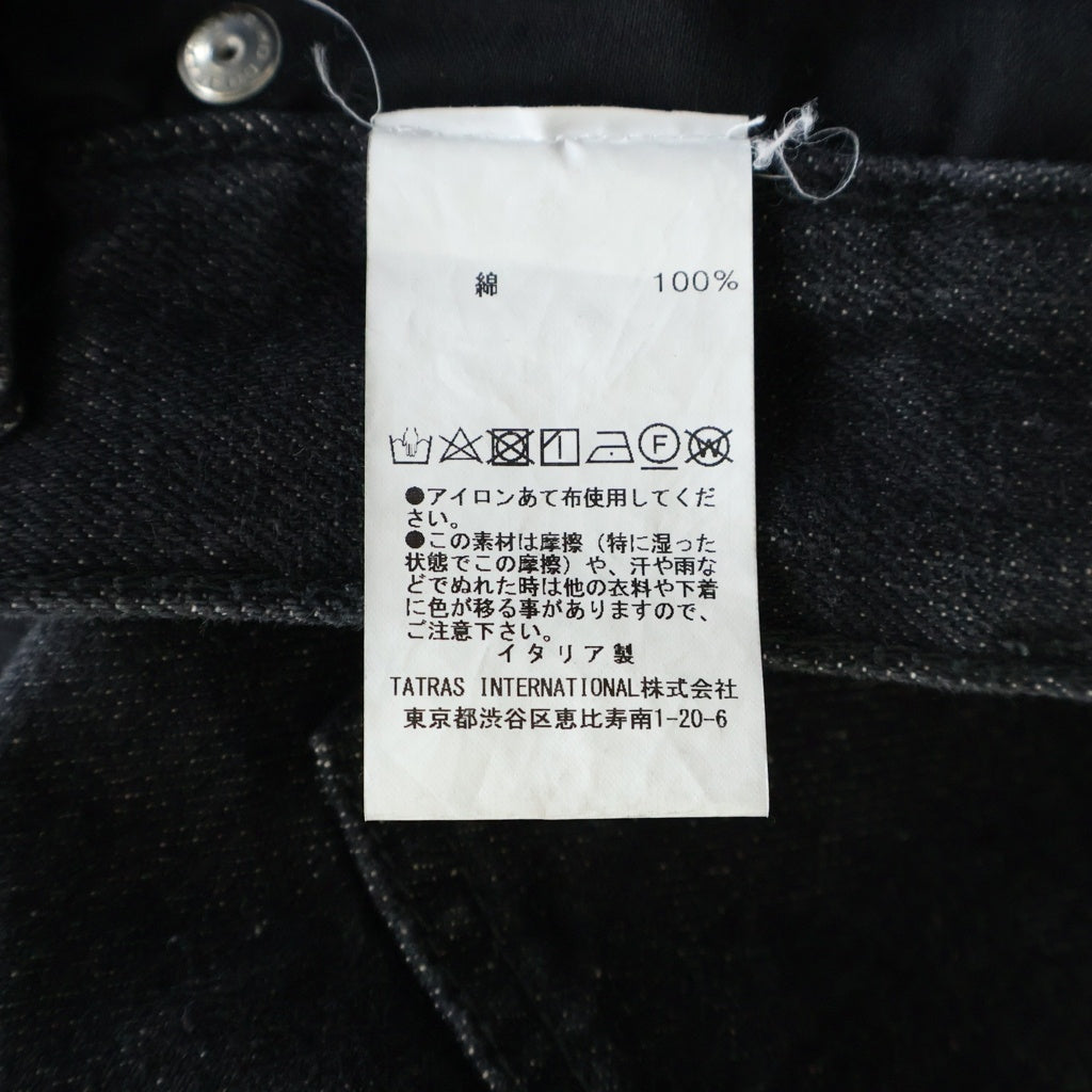 LU'U DAN(ルーダン) イタリア製 WASHED DENIM ジッパーフライ コットン バギー ウォッシュドデニムパンツ ブラック
