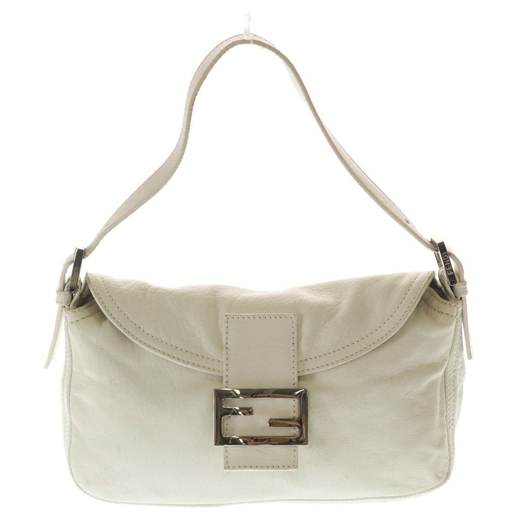 FENDI(フェンディ) マンマバケット レザー シルバーFF金具 ワンショルダーバッグ ホワイト 8BR003 レディース