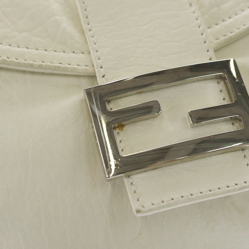 FENDI(フェンディ) マンマバケット レザー シルバーFF金具 ワンショルダーバッグ ホワイト 8BR003 レディース