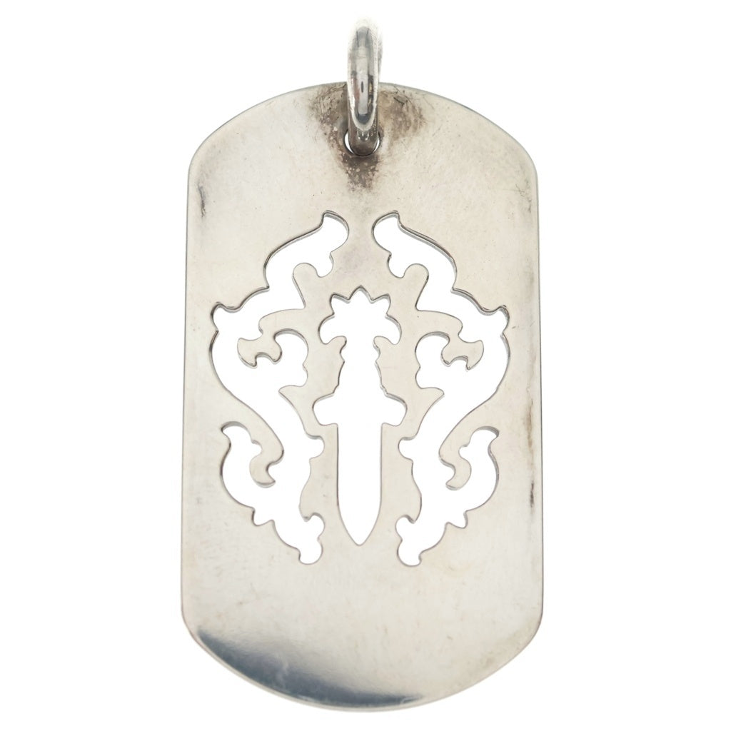 CHROME HEARTS(クロムハーツ) D TAG LRG DAGGER ダガーカットアウトドッグタグ ラージ ドッグタグ ネックレストップ シルバー