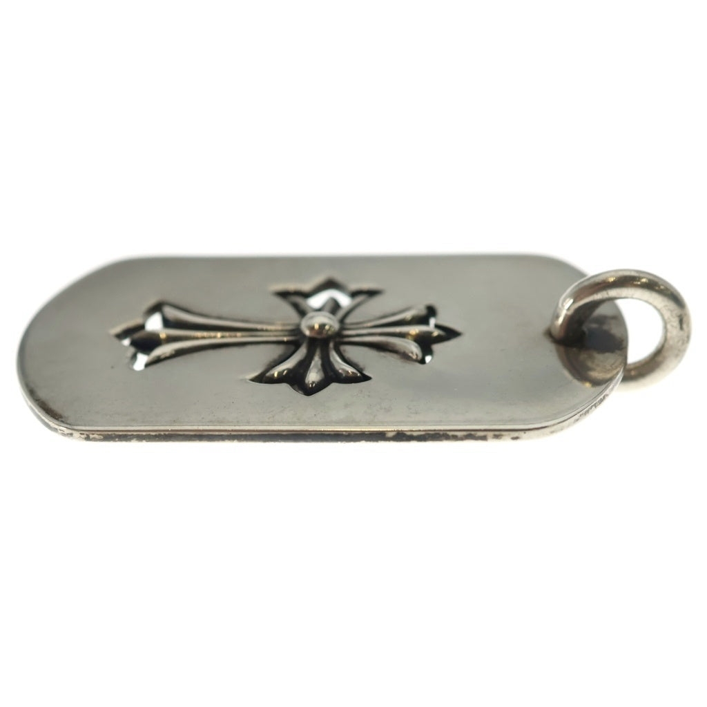 CHROME HEARTS(クロムハーツ) D TAG LRG TNY CRS カットアウトタイニーCHクロス ラージドッグタグ ネックレストップ シルバー