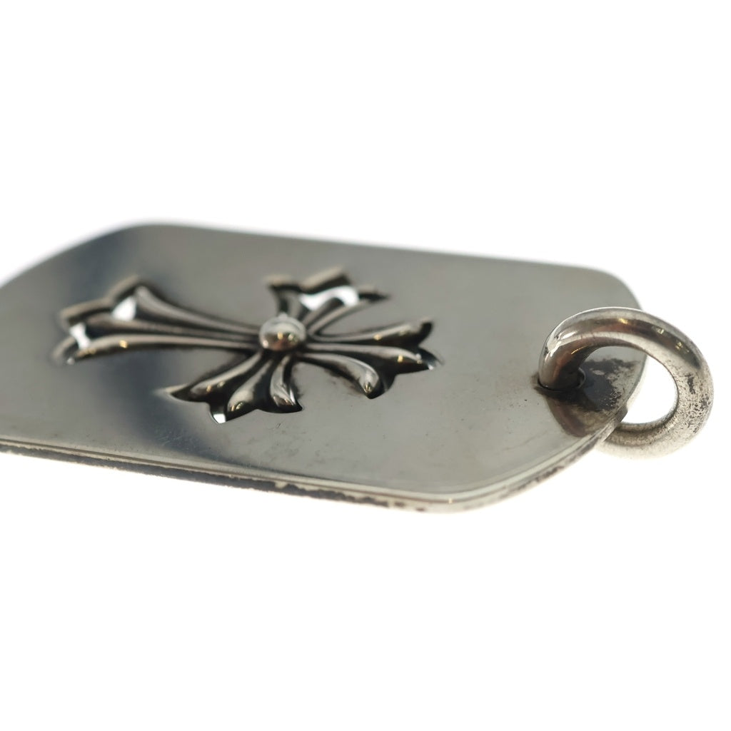 CHROME HEARTS(クロムハーツ) D TAG LRG TNY CRS カットアウトタイニーCHクロス ラージドッグタグ ネックレストップ シルバー