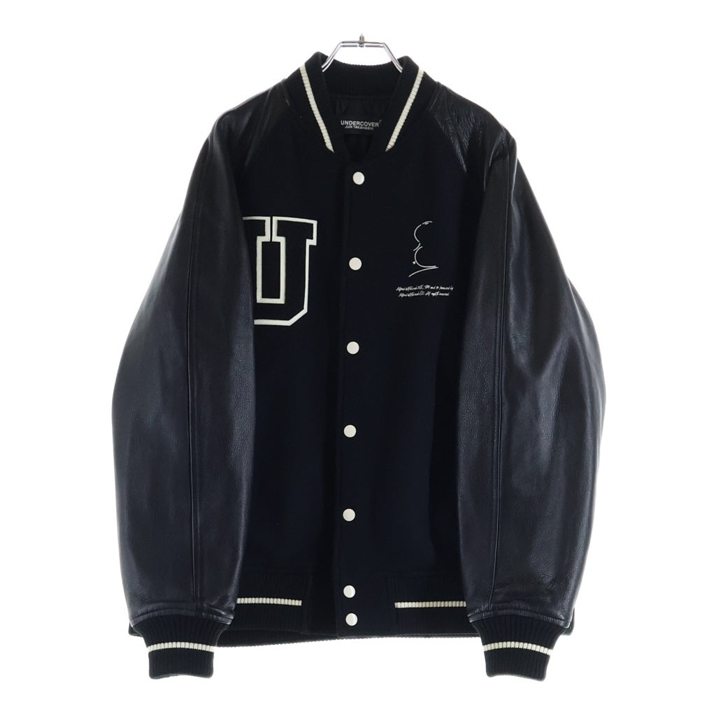 UNDERCOVER(アンダーカバー) 22AW HITCHCOCK FACE ヒッチコックフェイス スタジアムジャケット ブラック UC2B4203