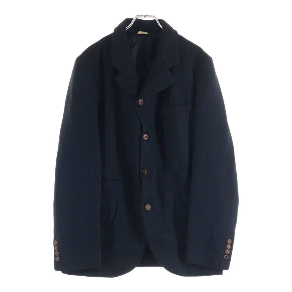 COMME des GARCONS HOMME DEUX(コムデギャルソン オムドゥ) 26SS AD2025 エステルメッシュ 製品後加工 シングルテーラードジャケット ブラック DQ-J023