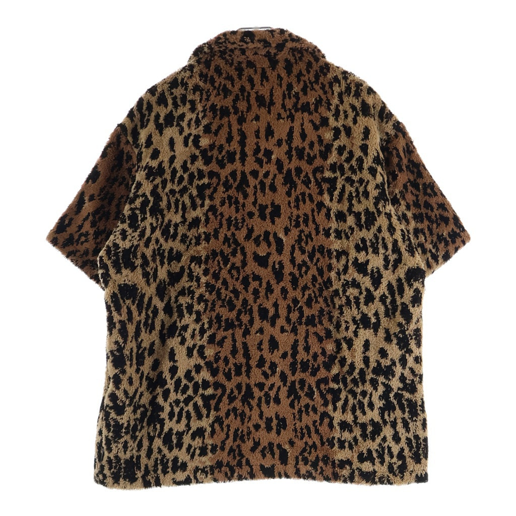 NEIGHBORHOOD(ネイバーフッド) 26SS ×HIPPOPOTAMUS TERRY CLOTH SHIRT SS ヒポポタマス テリークロース レオパード オープンカラー半袖シャツ ブラウン 261TSHIN-SHM02