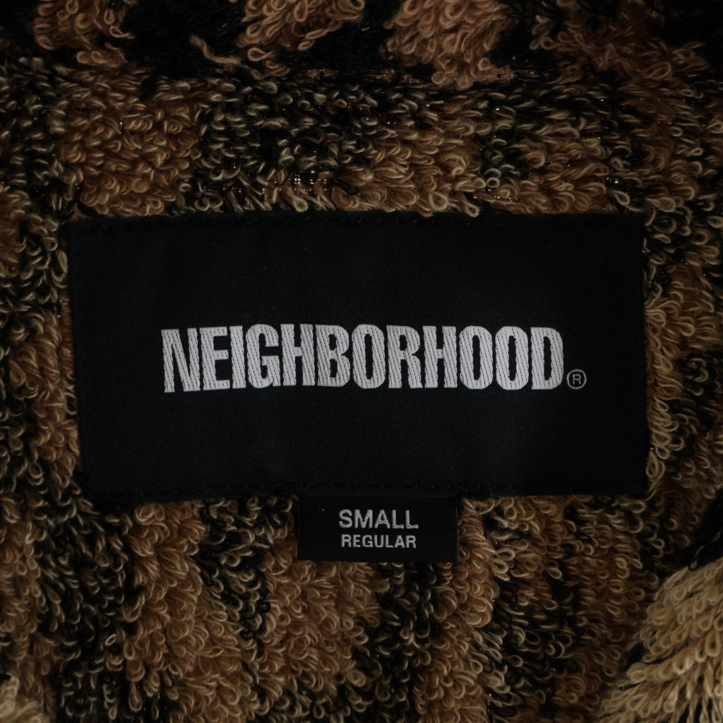 NEIGHBORHOOD(ネイバーフッド) 26SS ×HIPPOPOTAMUS TERRY CLOTH SHIRT SS ヒポポタマス テリークロース レオパード オープンカラー半袖シャツ ブラウン 261TSHIN-SHM02