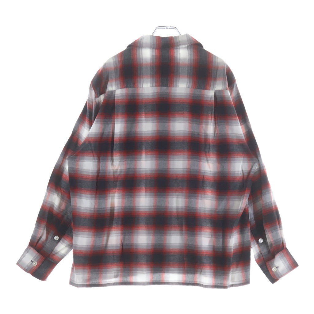WACKO MARIA(ワコマリア) 25AW OMBRE CHECK OPEN COLLAR SHIRT L/S オンブレチェック オープンカラー長袖シャツ レッド 25FW-WMS-OC06