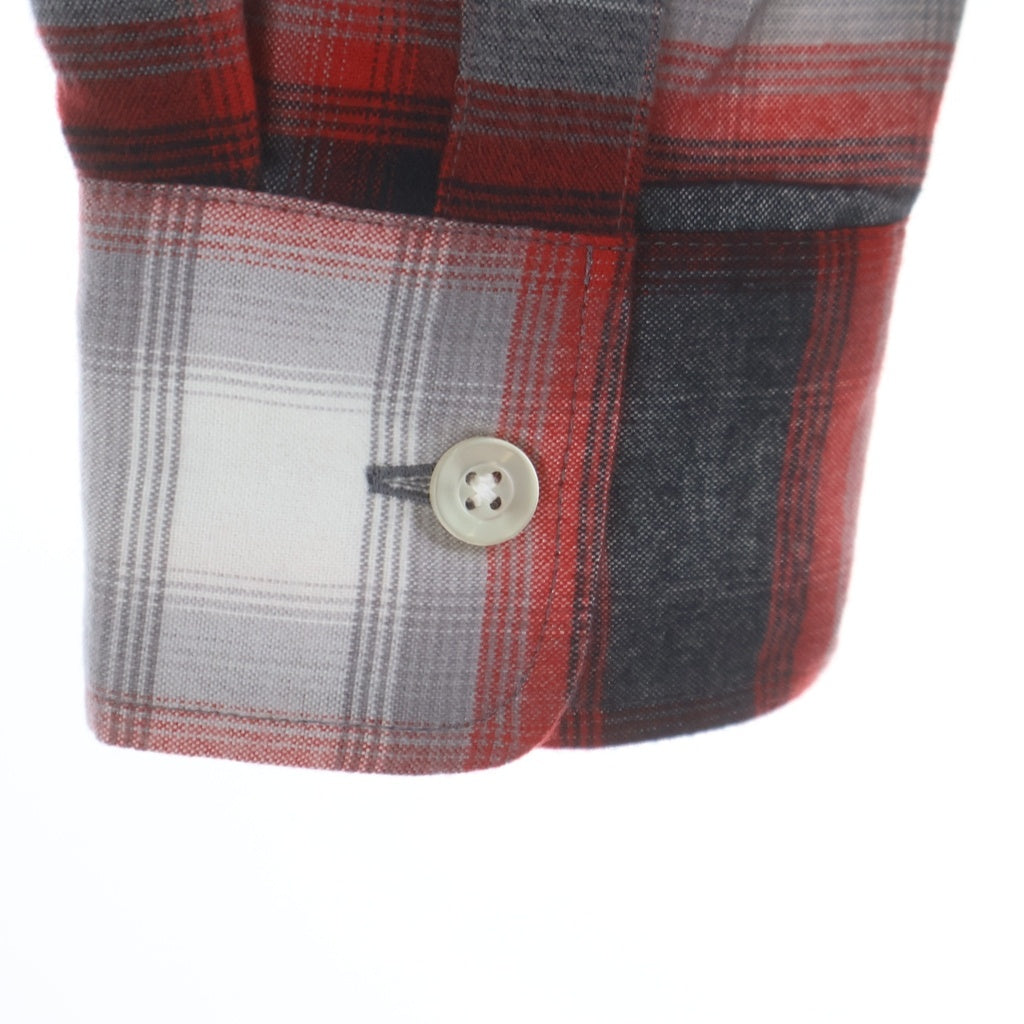 WACKO MARIA(ワコマリア) 25AW OMBRE CHECK OPEN COLLAR SHIRT L/S オンブレチェック オープンカラー長袖シャツ レッド 25FW-WMS-OC06