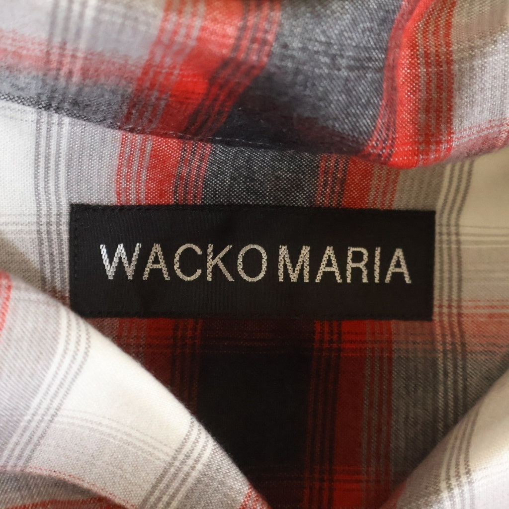 WACKO MARIA(ワコマリア) 25AW OMBRE CHECK OPEN COLLAR SHIRT L/S オンブレチェック オープンカラー長袖シャツ レッド 25FW-WMS-OC06