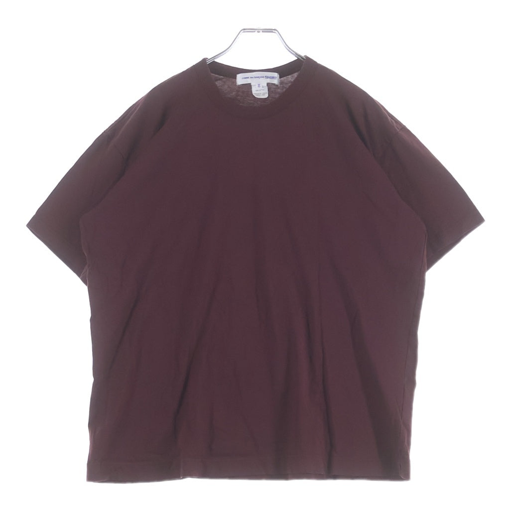 COMME des GARCONS SHIRT(コムデギャルソンシャツ) バックロゴプリント コットン クルーネック半袖Tシャツ カットソー バーガンディー FQ-T016