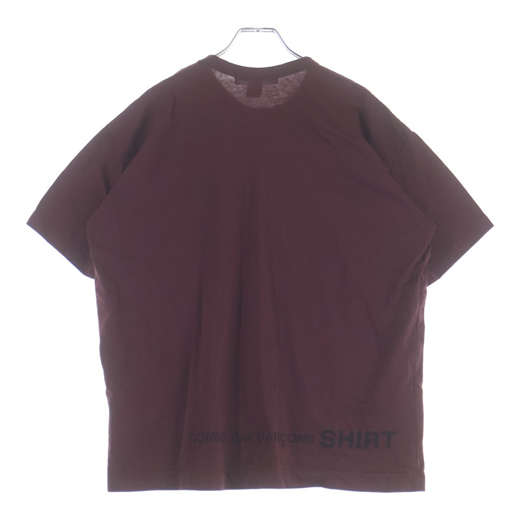 COMME des GARCONS SHIRT(コムデギャルソンシャツ) バックロゴプリント コットン クルーネック半袖Tシャツ カットソー バーガンディー FQ-T016