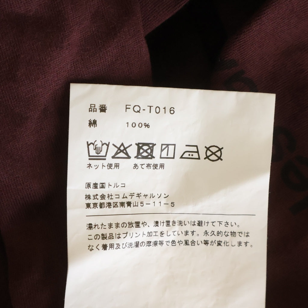COMME des GARCONS SHIRT(コムデギャルソンシャツ) バックロゴプリント コットン クルーネック半袖Tシャツ カットソー バーガンディー FQ-T016