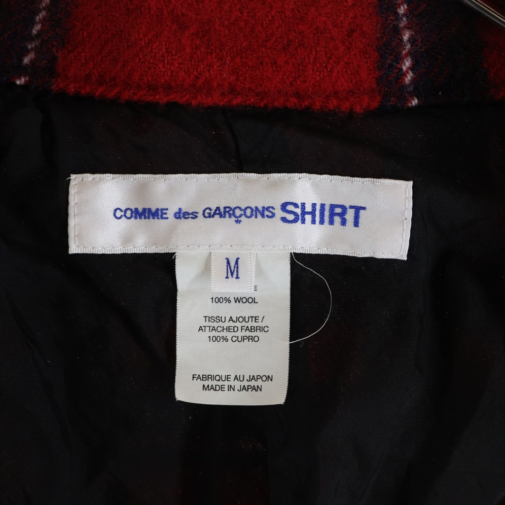COMME des GARCONS SHIRT(コムデギャルソンシャツ) タータンチェック ウール縮絨 シングルテーラードジャケット レッド FJ-J003