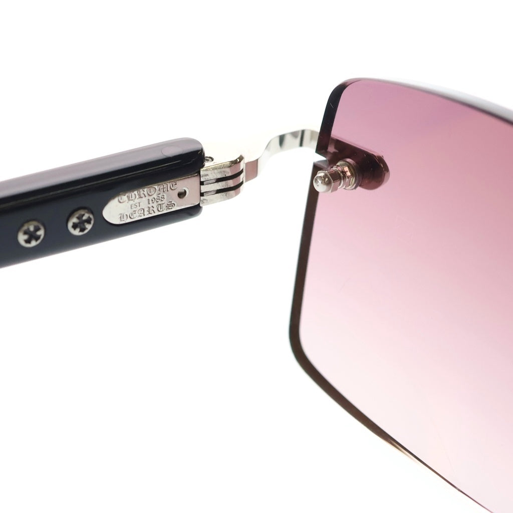CHROME HEARTS(クロムハーツ) DEEP II ディープツー サイドフローラルクロス スクエアフレーム リムレス サングラス アイウェア 眼鏡 パープル