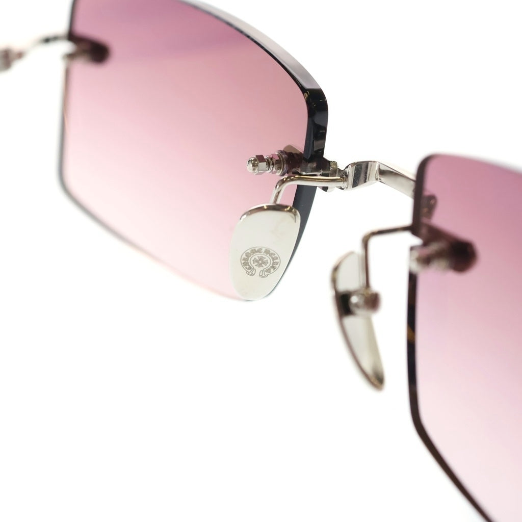 CHROME HEARTS(クロムハーツ) DEEP II ディープツー サイドフローラルクロス スクエアフレーム リムレス サングラス アイウェア 眼鏡 パープル