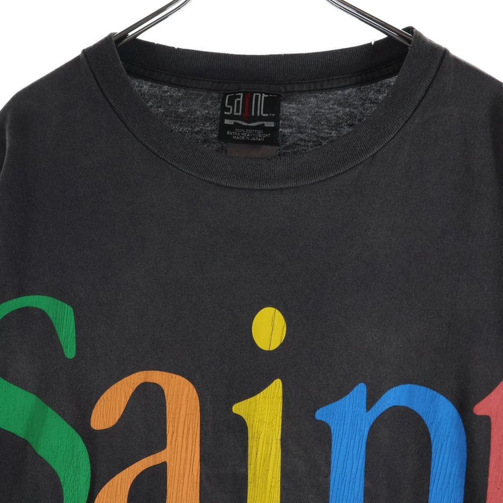 SAINT MICHAEL(セントマイケル) 24SS COLOFUL SAINT SS TEE カラフルロゴ プリント クルーネック半袖Tシャツ カットソー ブラック SM-YS8-0000-001