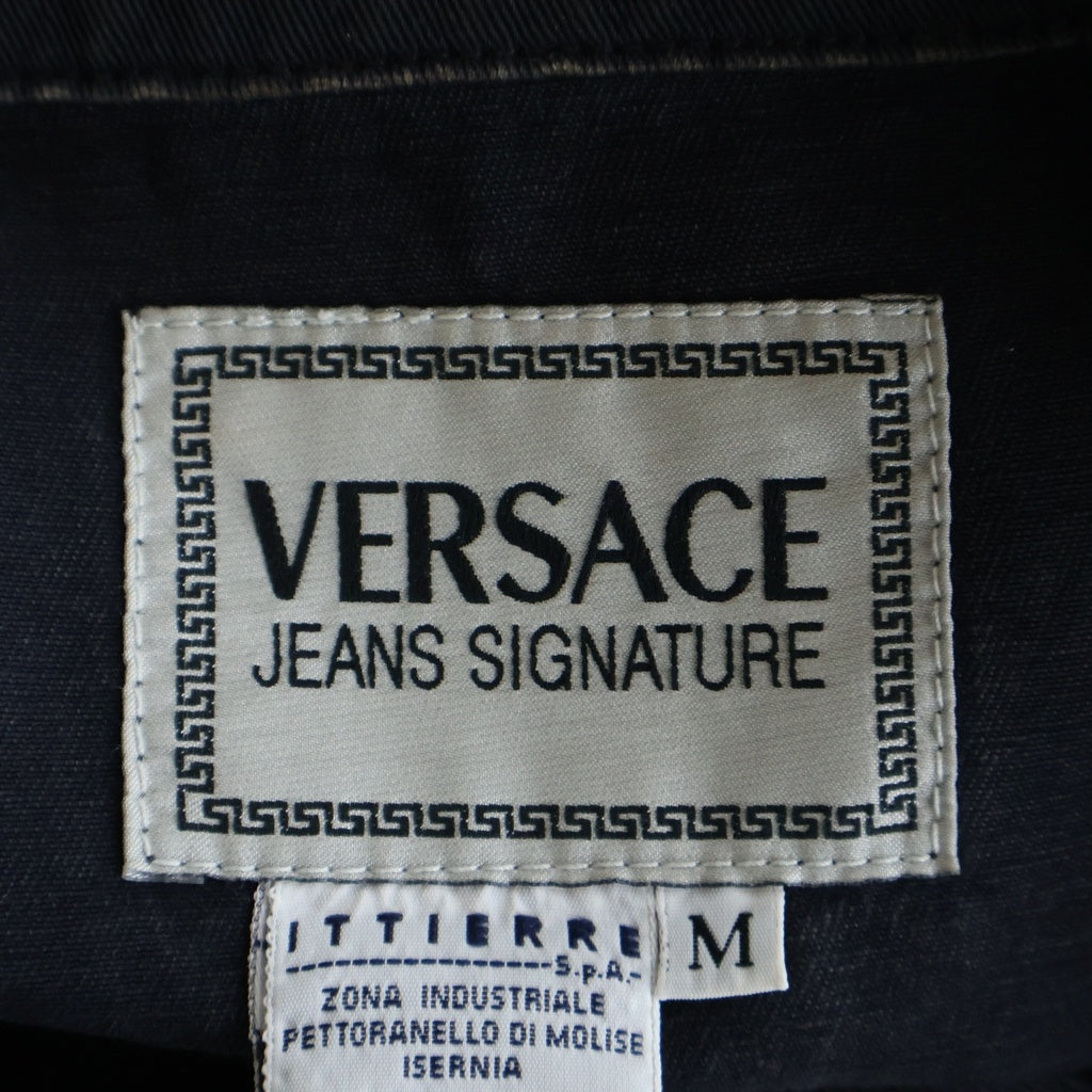 VERSACE(ヴェルサーチ) JEANS SIGNATURE デニムジャケット メデューサボタン アウター ブラック