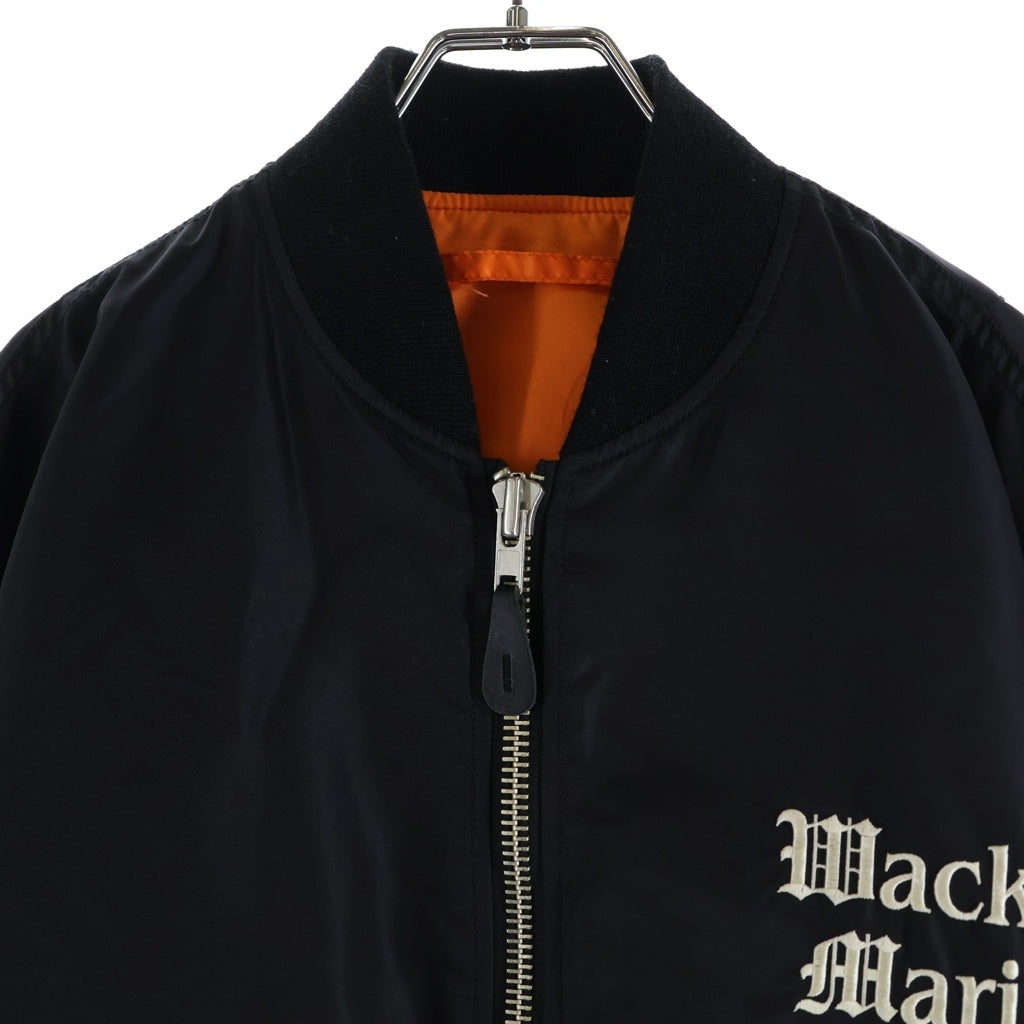 WACKO MARIA(ワコマリア) 22AW MA-1 FLIGHT JACKET ロゴエンブロイダリー フライトボンバージャケット ブラック 22FW-WMO-ML17