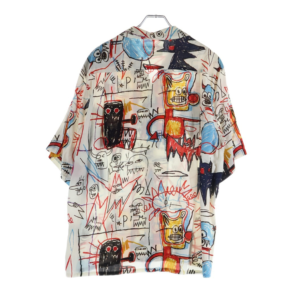 WACKO MARIA(ワコマリア) 23SS ×JEAN-MICHEL BASQUIAT ジャンミシェル バスキア 半袖ハワイアン オープンカラー レーヨン アロハシャツ 総柄 ホワイト