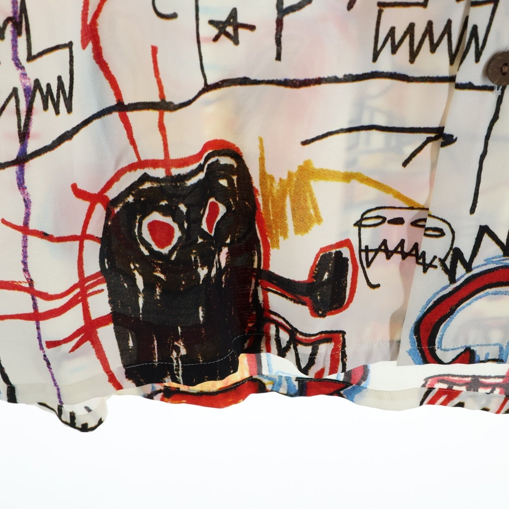 WACKO MARIA(ワコマリア) 23SS ×JEAN-MICHEL BASQUIAT ジャンミシェル バスキア 半袖ハワイアン オープンカラー レーヨン アロハシャツ 総柄 ホワイト