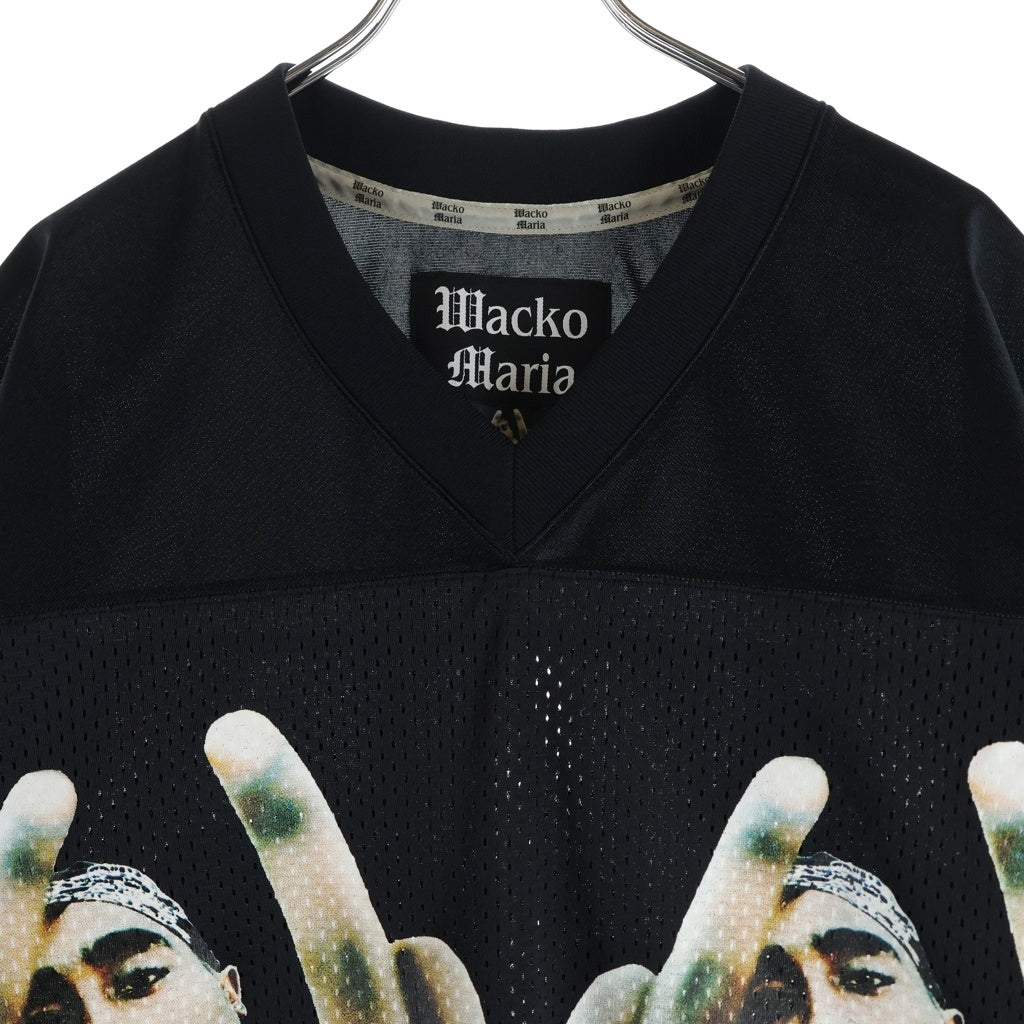 WACKO MARIA(ワコマリア) 23SS ×2PAC FOOTBALL JERSEY トゥパック フットボールジャージ 半袖カットソー ブラック