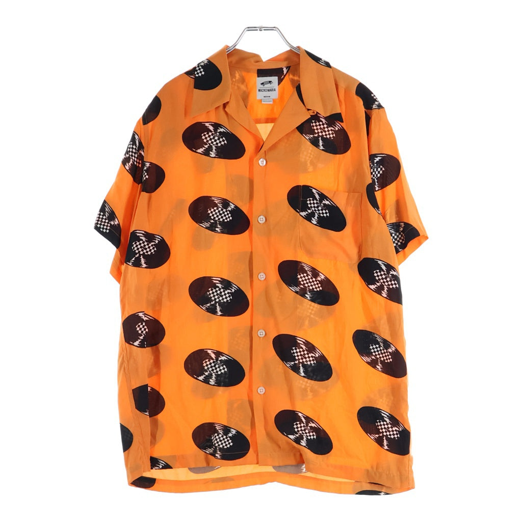 WACKO MARIA(ワコマリア) 21SS ×VANS バンズ レコード 半袖ハワイアン オープンカラー レーヨンアロハシャツ オレンジ