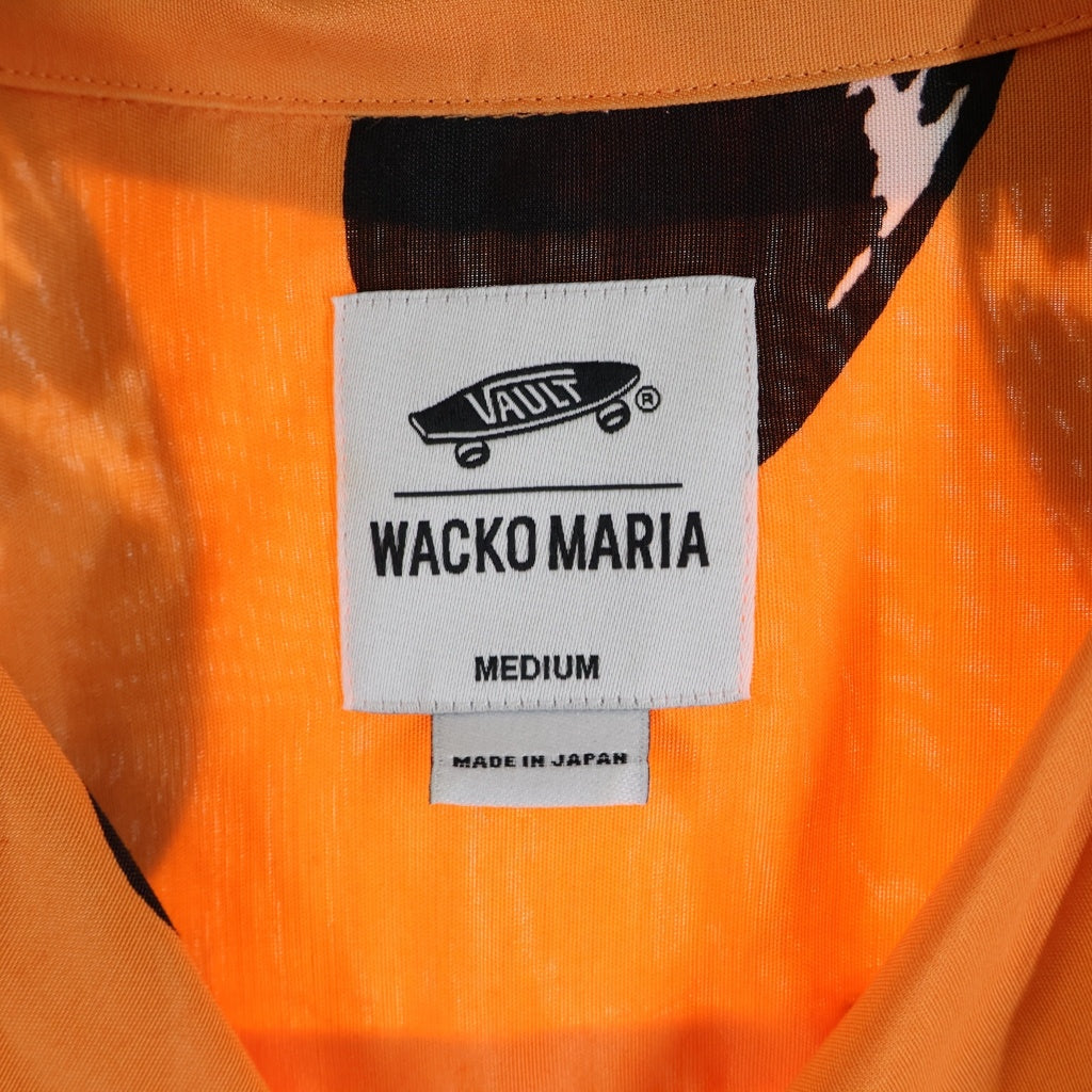 WACKO MARIA(ワコマリア) 21SS ×VANS バンズ レコード 半袖ハワイアン オープンカラー レーヨンアロハシャツ オレンジ