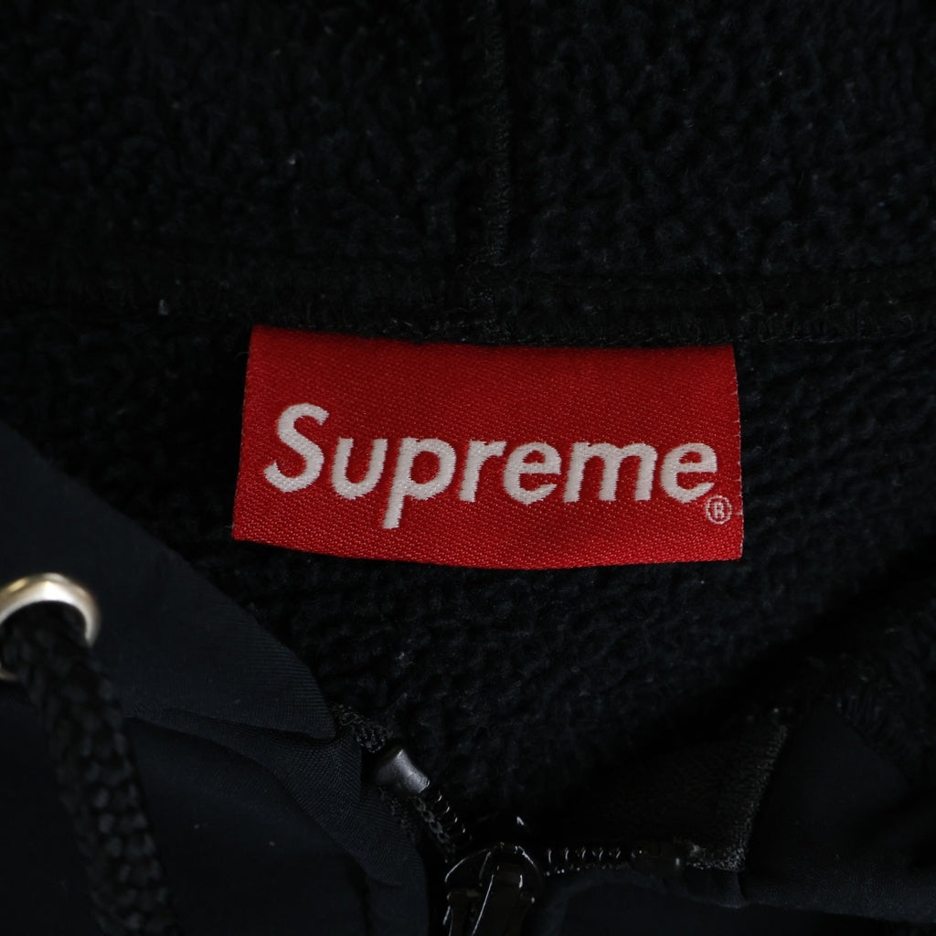 SUPREME(シュプリーム) 19AW WINDSTOPPER Zip Up Hooded Sweatshirt スモールボックスロゴ ウィンドストッパー ポリエステル ジップアップパーカー ブラック