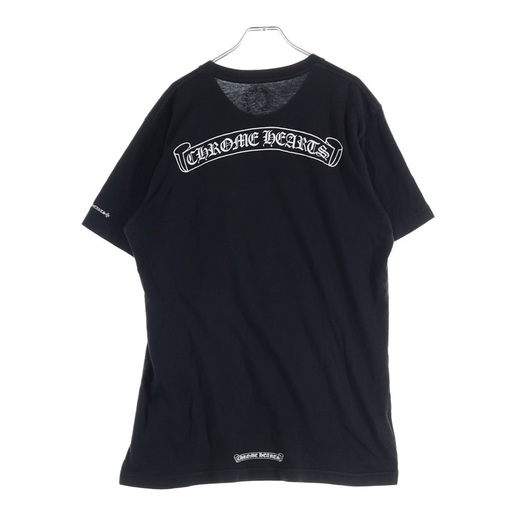 CHROME HEARTS(クロムハーツ) SCROLL RABEL S/S TEE スクロールラベル プリント クルーネック半袖ポケットTシャツ カットソー ブラック