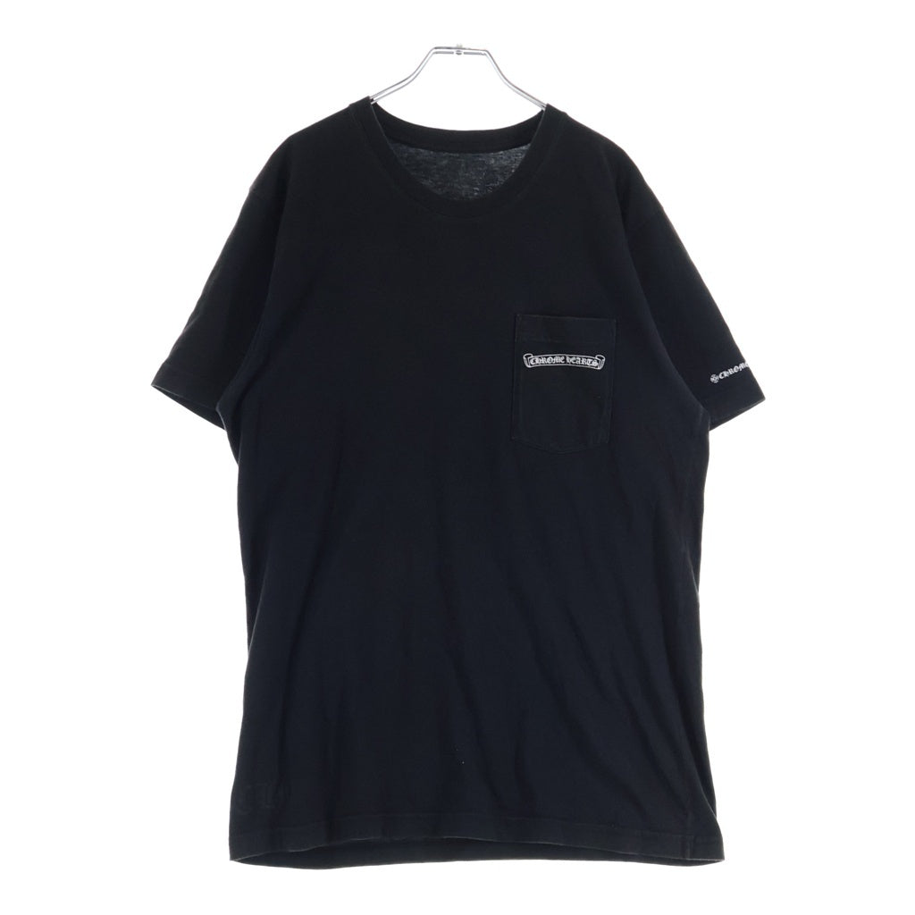 CHROME HEARTS(クロムハーツ) SCROLL RABEL S/S TEE スクロールラベル プリント クルーネック半袖ポケットTシャツ カットソー ブラック