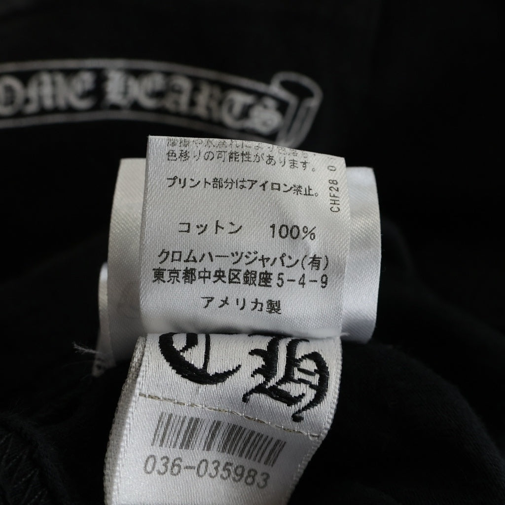 CHROME HEARTS(クロムハーツ) SCROLL RABEL S/S TEE スクロールラベル プリント クルーネック半袖ポケットTシャツ カットソー ブラック