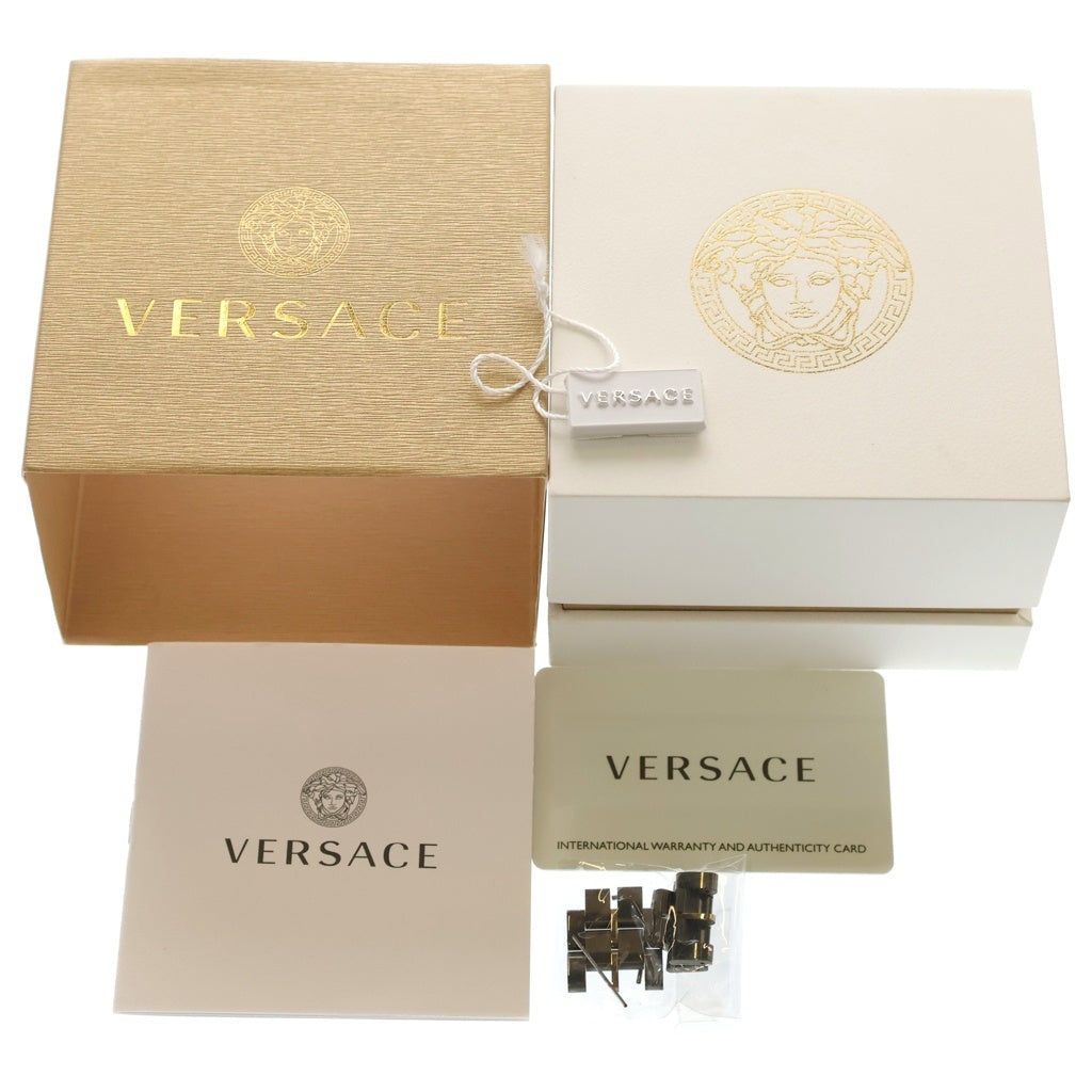 VERSACE(ヴェルサーチ) AION Chrono gent アイオンクロノジェント クォーツ式 ブラック文字盤 45mm 腕時計 ブラック/ゴールド VE6CA0723