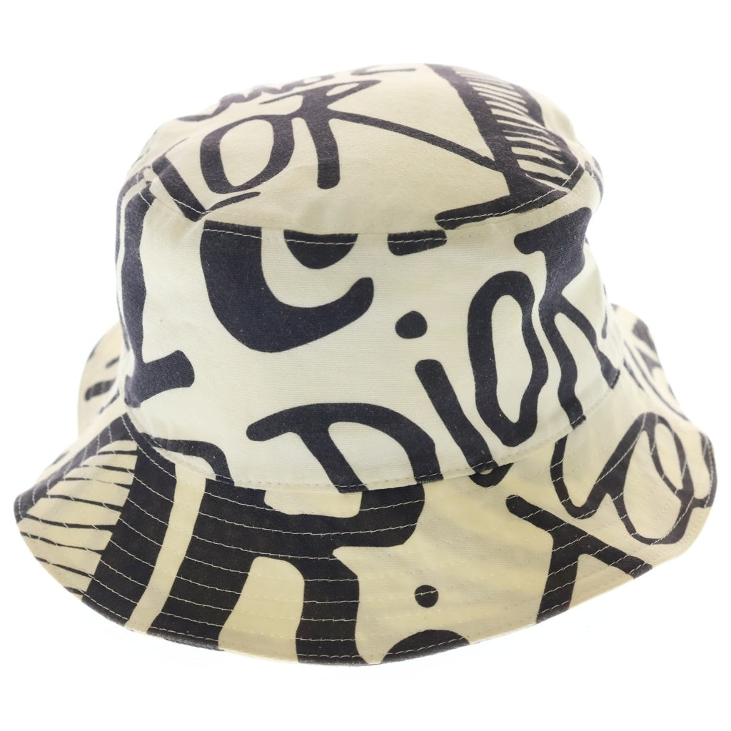 DIOR(ディオール) 20AW×SHAWN STUSSY ショーンステューシー ロゴ刺繍 総柄 バケットハット ブラック/ホワイト 033C906G4949