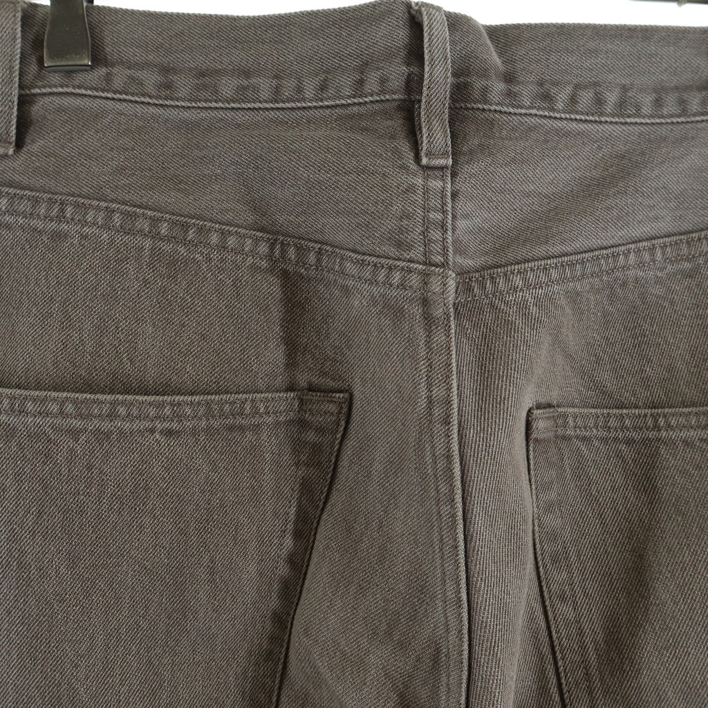 AURALEE(オーラリー) 22SS HARD TWIST FADED BROWN DENIM WIDE PANTS ハードツイスト フェード加工 ワイドデニムパンツ ブラウン A22SP02MD