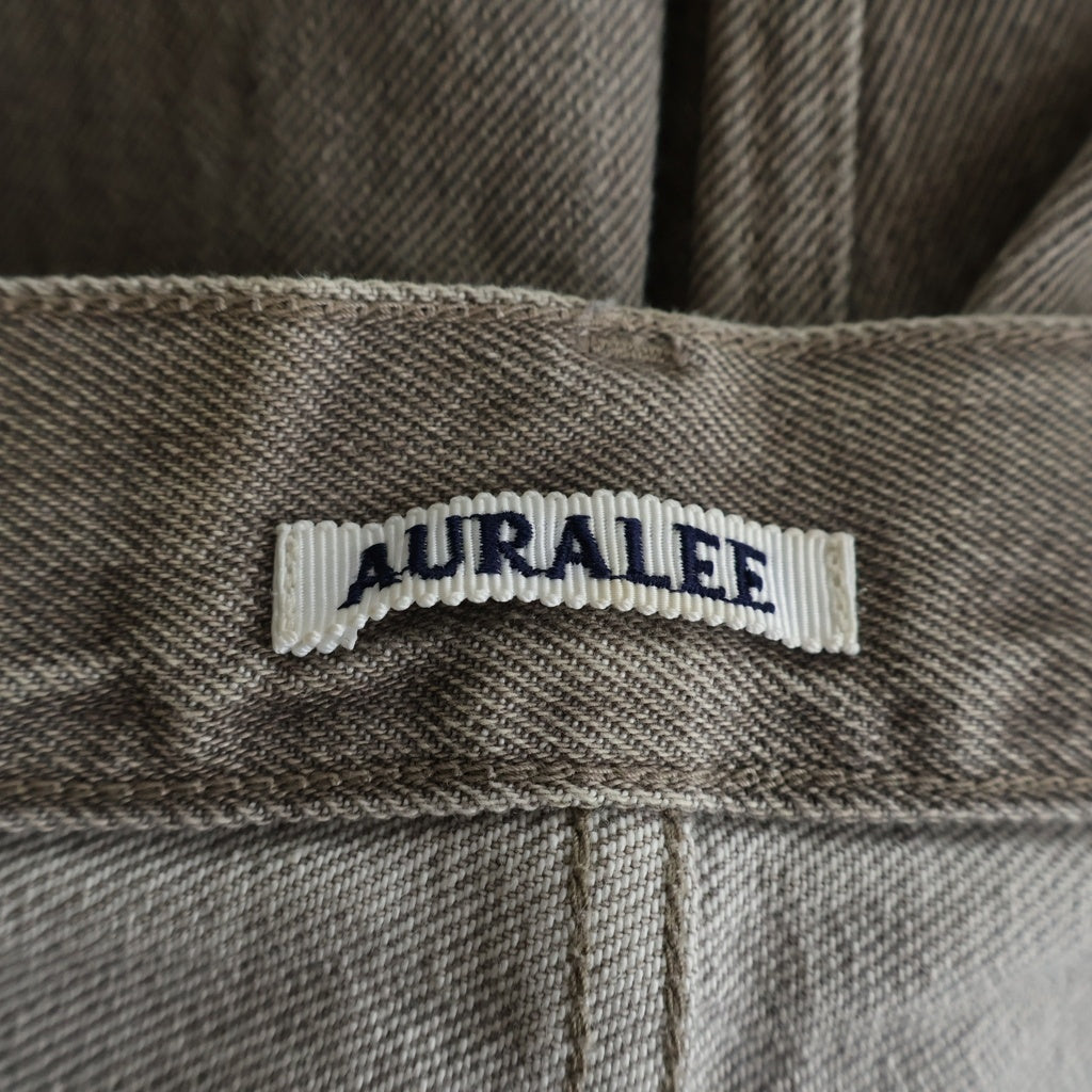 AURALEE(オーラリー) 22SS HARD TWIST FADED BROWN DENIM WIDE PANTS ハードツイスト フェード加工 ワイドデニムパンツ ブラウン A22SP02MD
