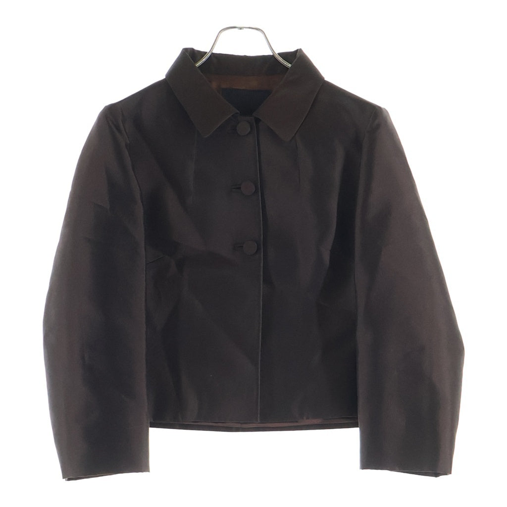 PRADA(プラダ) シルク混 ウールショートジャケット レディース ブラウン