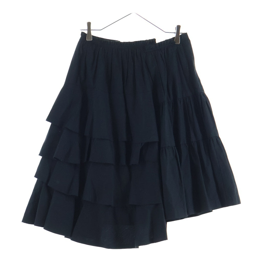 COMME des GARCONS(コムデギャルソン) 13SS AD2012 ドッキング加工 プリーツ コットンスカート レディース ブラック GK-S039