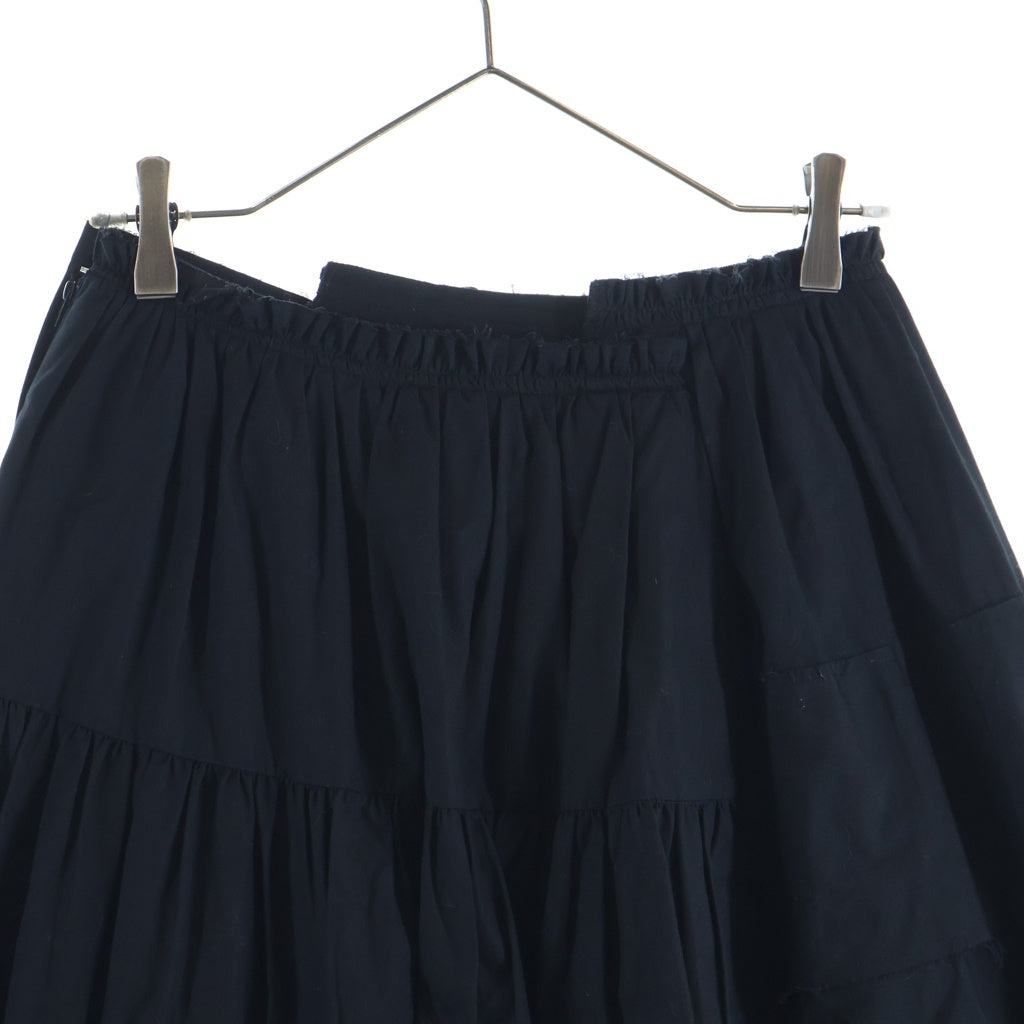 COMME des GARCONS(コムデギャルソン) 13SS AD2012 ドッキング加工 プリーツ コットンスカート レディース ブラック GK-S039