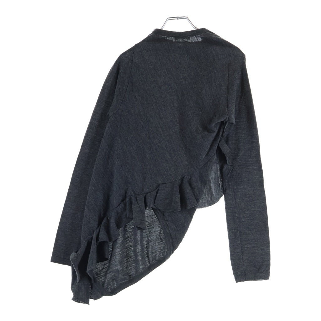 COMME des GARCONS(コムデギャルソン) 02AW AD2002 アシンメトリーデザイン 長袖ウールカットソー グレー GG-T020 レディース