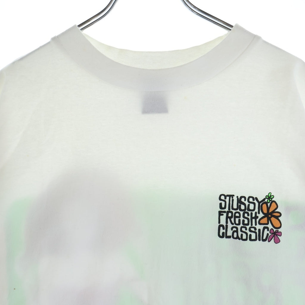 STUSSY(ステューシー) 90S OLD FRESH CLASSIC オールド フレッシュクラシック 紺タグ クルーネック半袖Tシャツ カットソー ホワイト